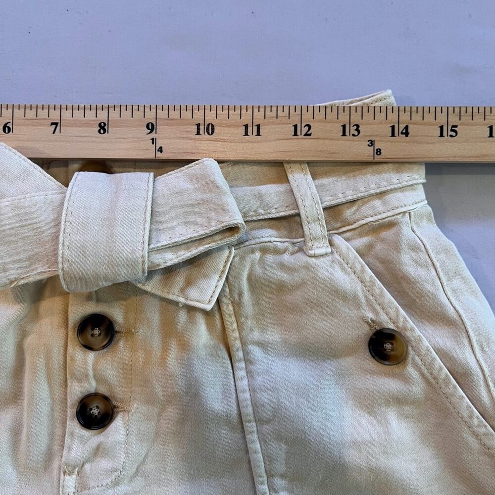 BLANKNYC Exposed Button Twill Self Belted Cuffed Cargo Shorts Camel Size 28 NWT - Picture 5 of 13